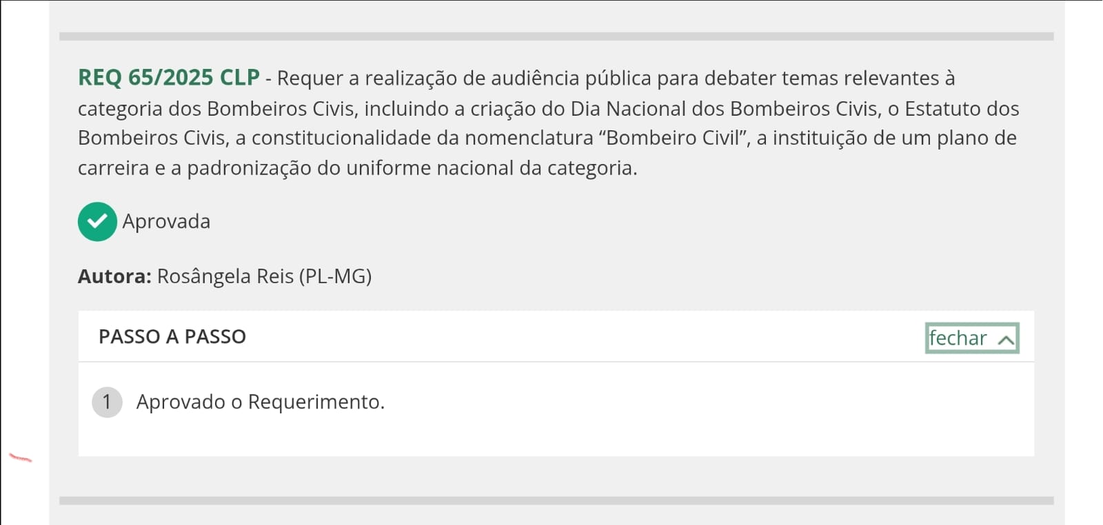 REQUERIMENTO APROVADO POR UNANIMIDADE: Comissão de Legislação Participativa da Câmara Federal aprova audiência pública para debater demandas dos Bombeiros Civis