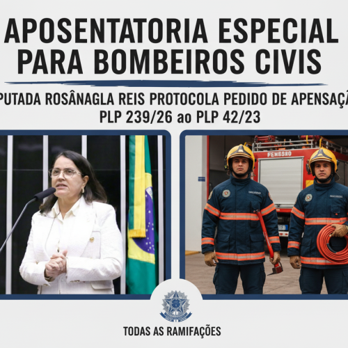 Deputada Rosângela Reis protocola Requerimento de Apensação ao PLP 42/2023 para estender a aposentadoria especial os Bombeiros Civis.