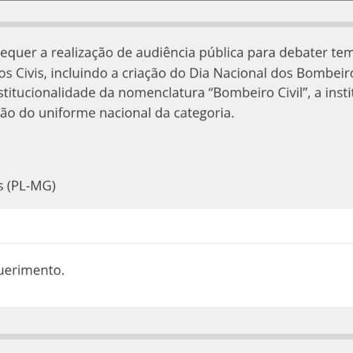 REQUERIMENTO APROVADO POR UNANIMIDADE: Comissão de Legislação Participativa da Câmara Federal aprova audiência pública para debater demandas dos Bombeiros Civis